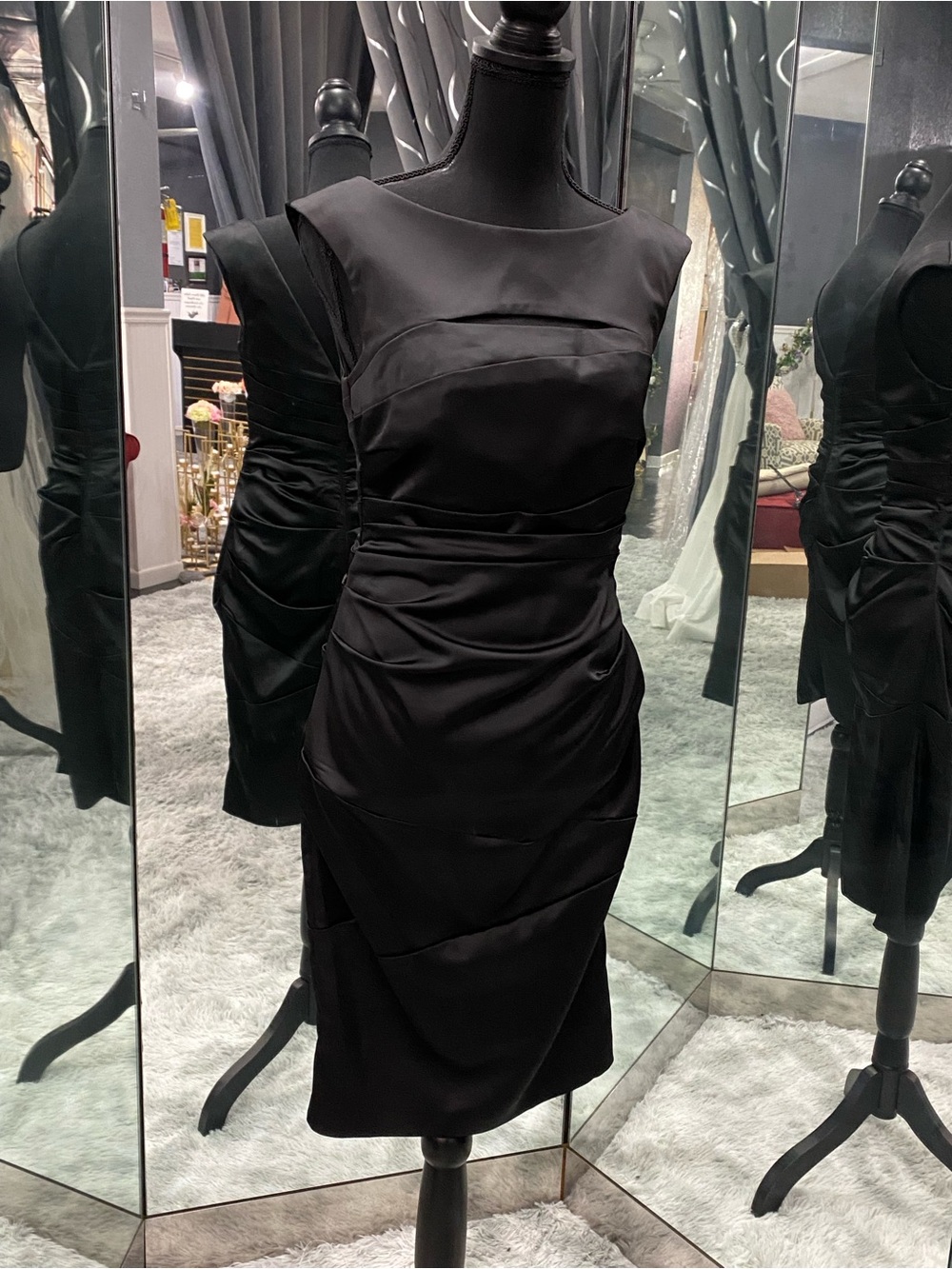 Davids Bridal Classic Black Sheath Dress - Elegant Evening Wear